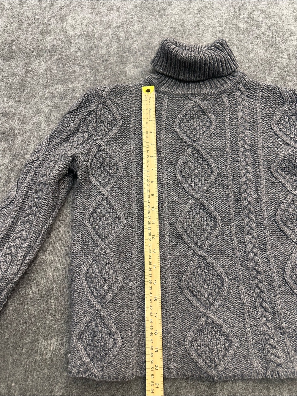 Eddie Bauer Gray Cable Knit Turtleneck Sweater